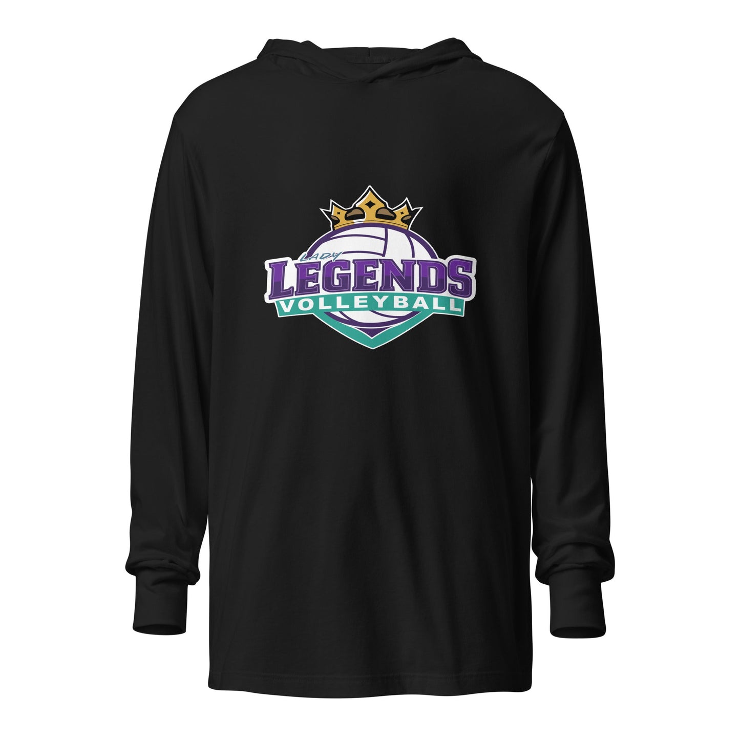 Performance | Hooded Long Sleeve T Shirt | Lady Legends Volleyball | Crown Logo