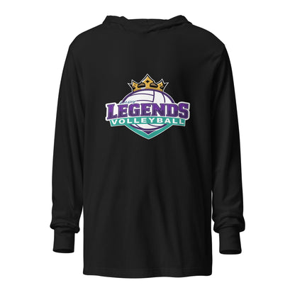 Performance | Hooded Long Sleeve T Shirt | Lady Legends Volleyball | Crown Logo