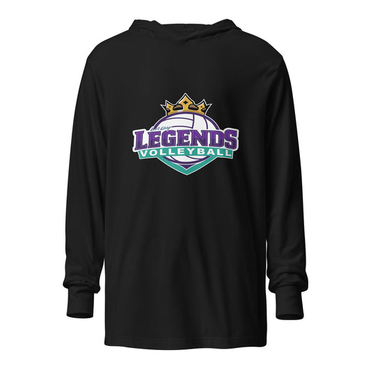 Performance | Hooded Long Sleeve T Shirt | Lady Legends Volleyball | Crown Logo