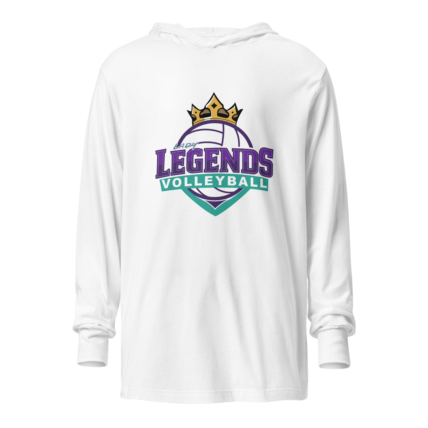 Performance | Hooded Long Sleeve T Shirt | Lady Legends Volleyball | Crown Logo