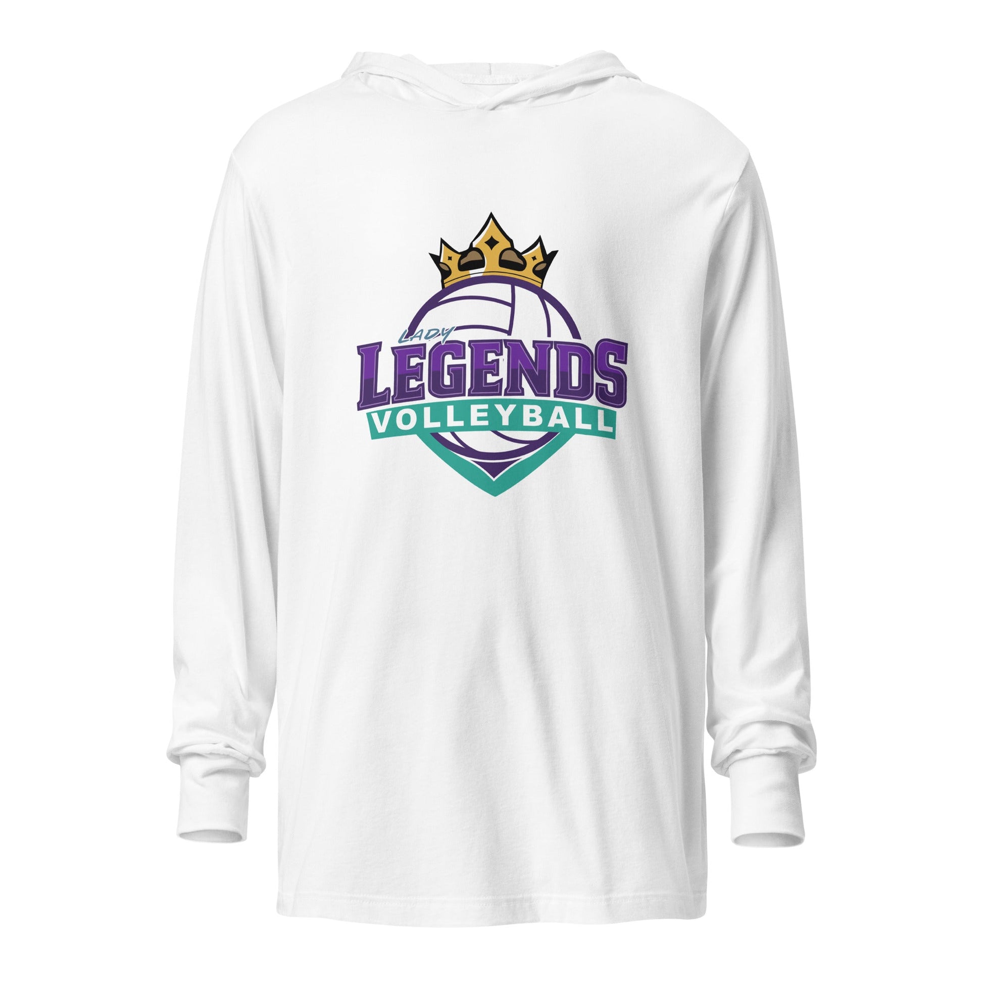 Performance | Hooded Long Sleeve T Shirt | Lady Legends Volleyball | Crown Logo