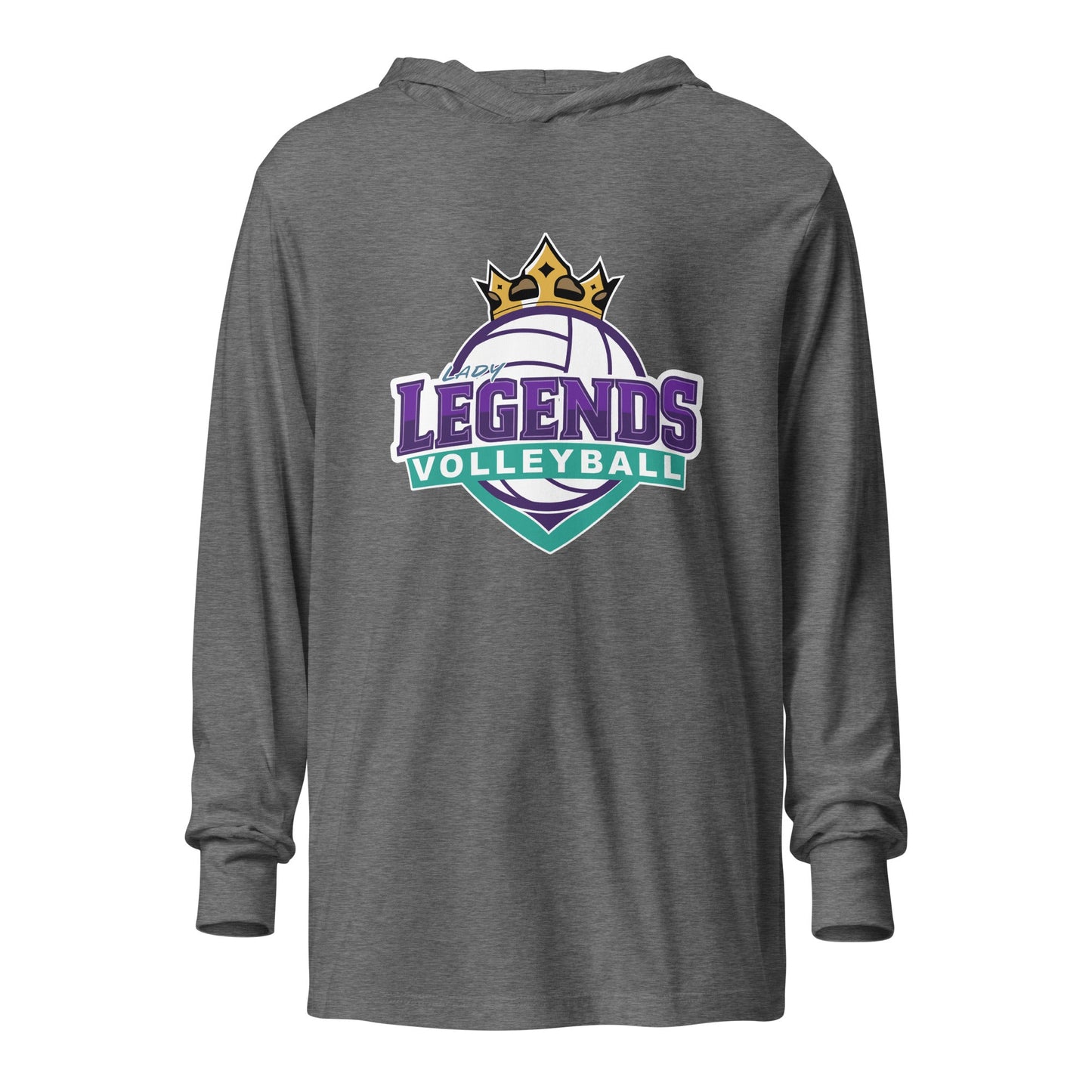 Performance | Hooded Long Sleeve T Shirt | Lady Legends Volleyball | Crown Logo