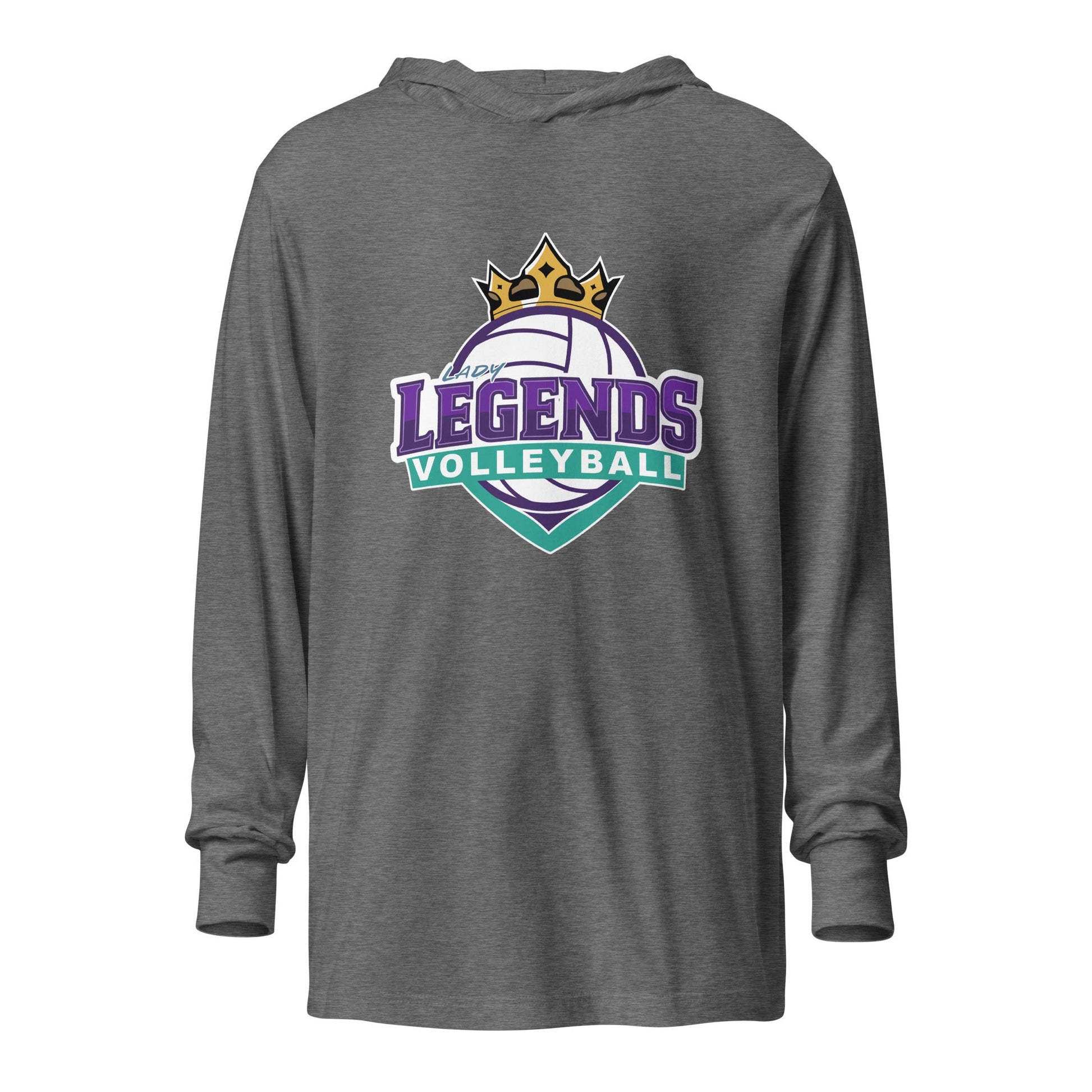 Performance | Hooded Long Sleeve T Shirt | Lady Legends Volleyball | Crown Logo