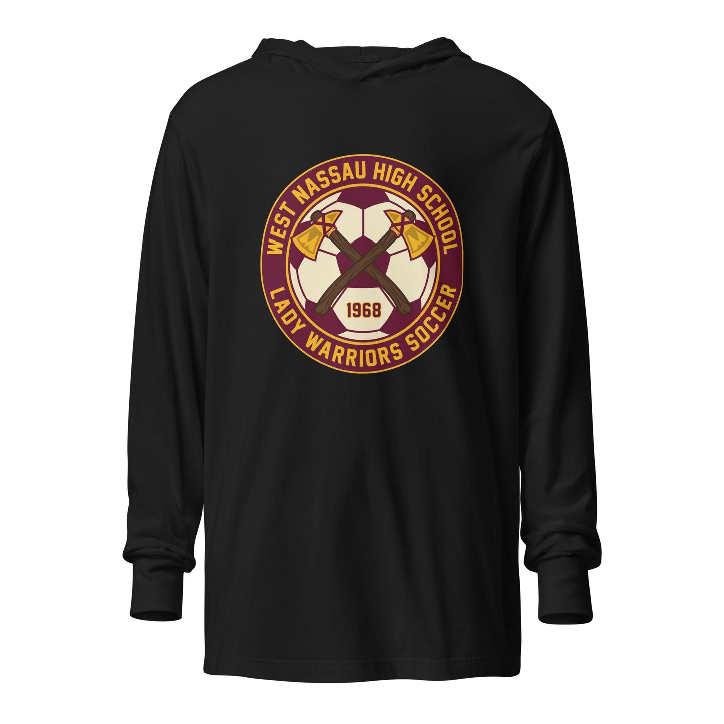 Performance | Hooded Long Sleeve T Shirt | Lady Warrior Soccer Booster Club | Lady Warriors Logo
