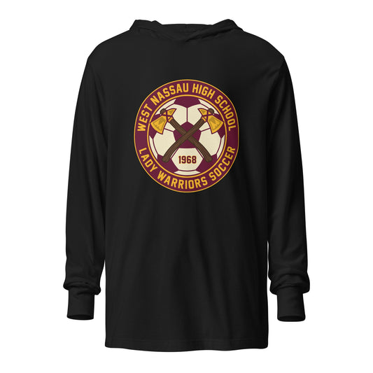 Performance | Hooded Long Sleeve T Shirt | Lady Warrior Soccer Booster Club | Lady Warriors Logo