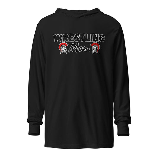Performance | Hooded Long Sleeve T Shirt | Lafayette Warrior Youth Wrestling | Mom Emblem Logo