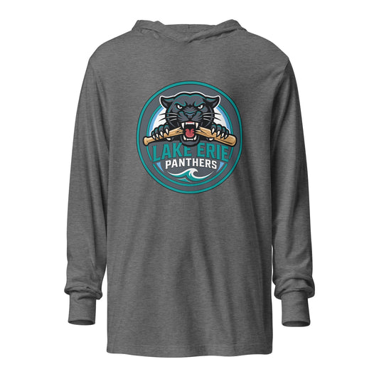 Performance | Hooded Long Sleeve T Shirt | Lake-Erie Panthers | Badge Logo