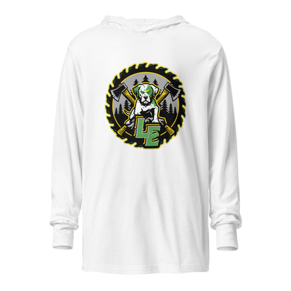 Performance | Hooded Long Sleeve T Shirt | Lake Erie Power Pines | Saw Logo