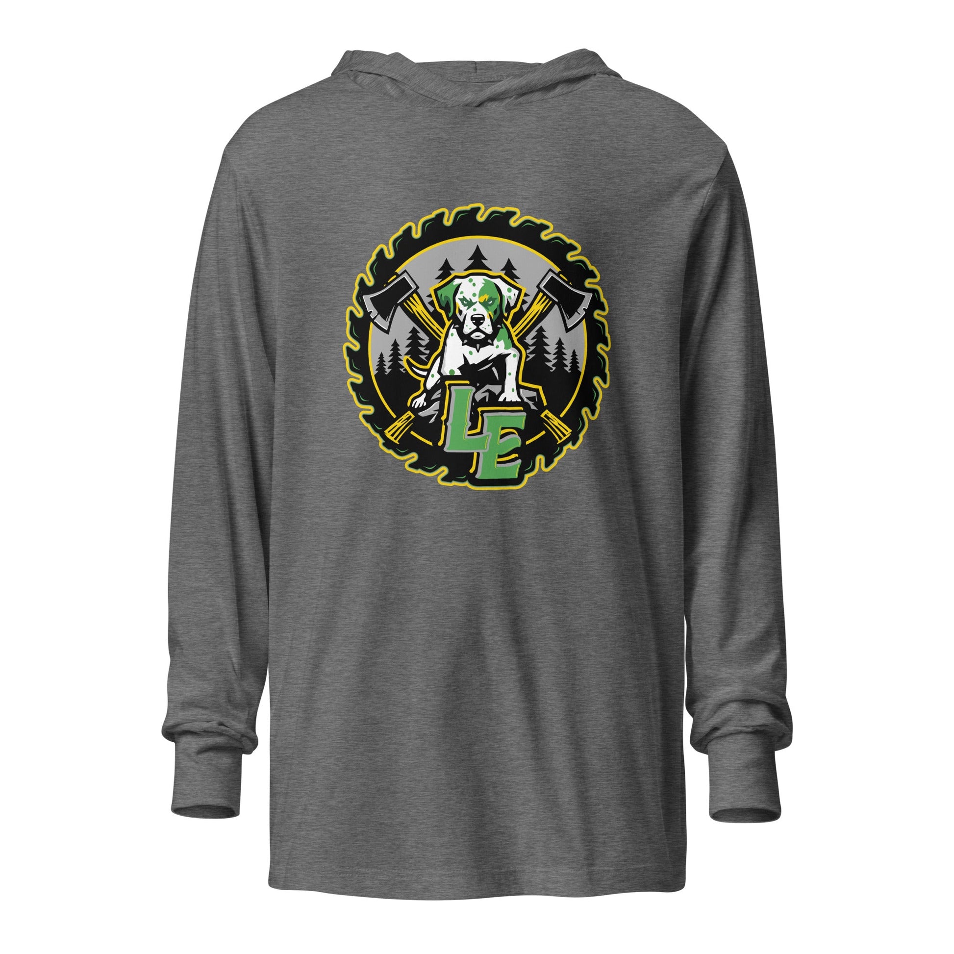 Performance | Hooded Long Sleeve T Shirt | Lake Erie Power Pines | Saw Logo