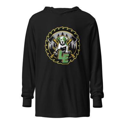 Performance | Hooded Long Sleeve T Shirt | Lake Erie Power Pines | Saw Logo