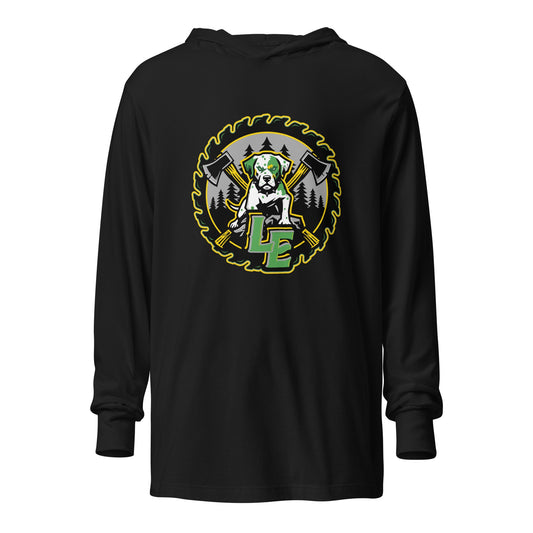 Performance | Hooded Long Sleeve T Shirt | Lake Erie Power Pines | Saw Logo