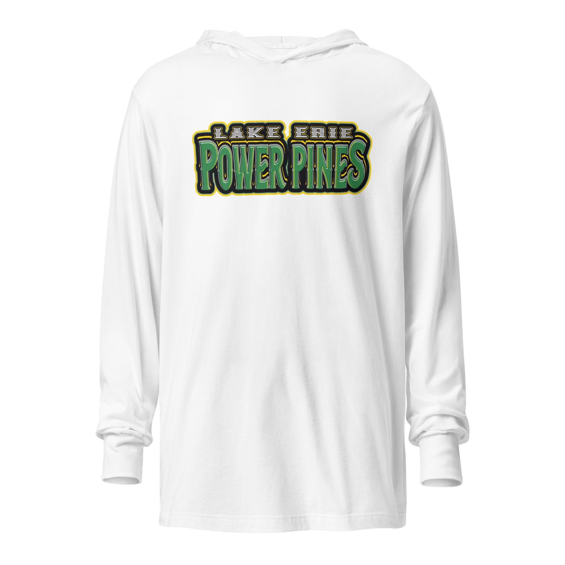 Performance | Hooded Long Sleeve T Shirt | Lake Erie Power Pines | Script Logo