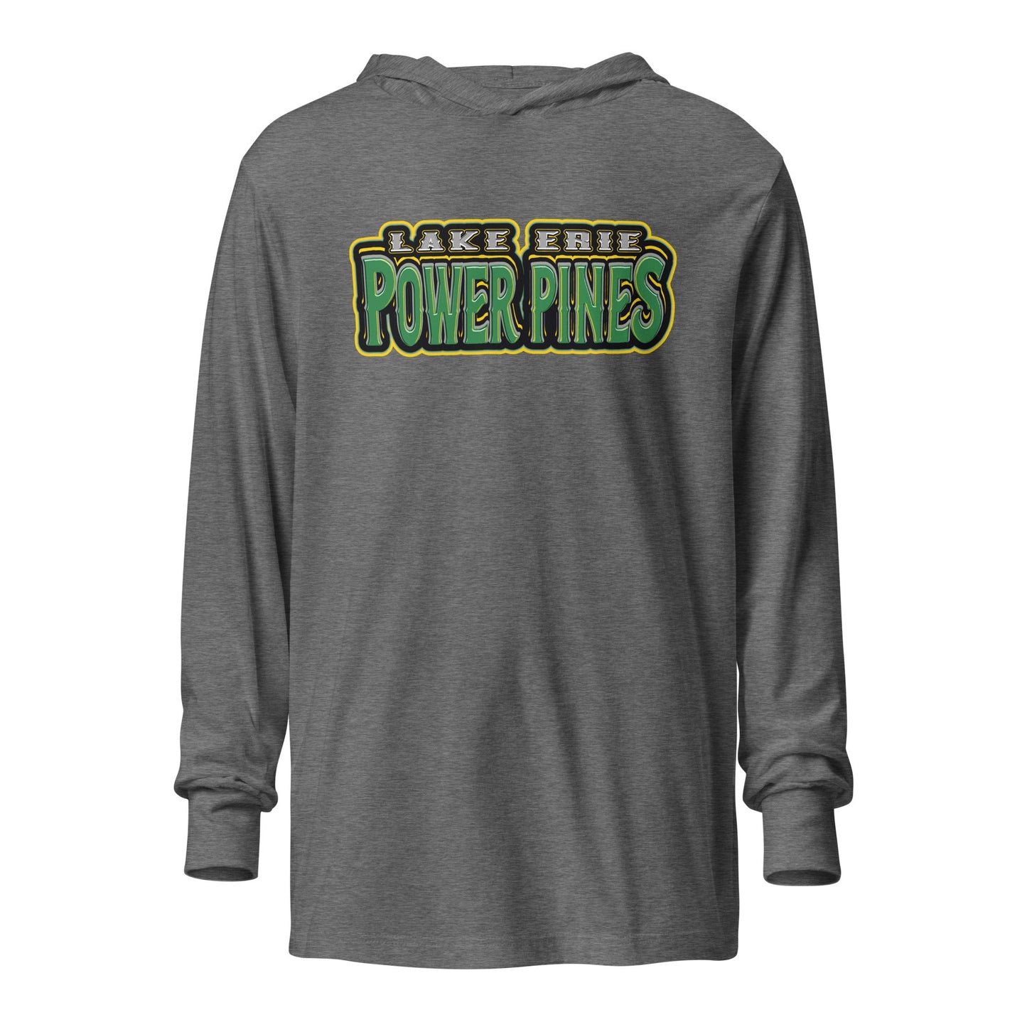 Performance | Hooded Long Sleeve T Shirt | Lake Erie Power Pines | Script Logo