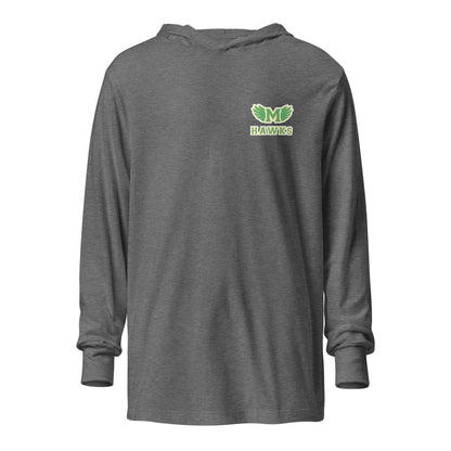 Performance | Hooded Long Sleeve T Shirt | Lake Minneola Hawks Football | Icon Logo