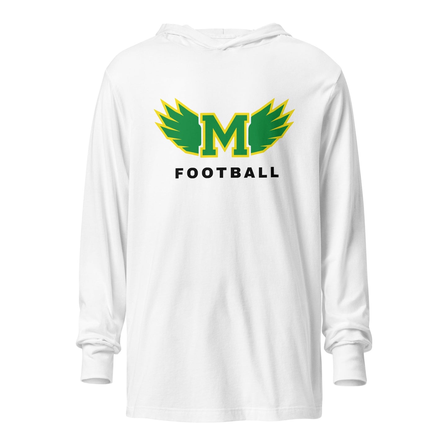Performance | Hooded Long Sleeve T Shirt | Lake Minneola Hawks Football | Main Logo