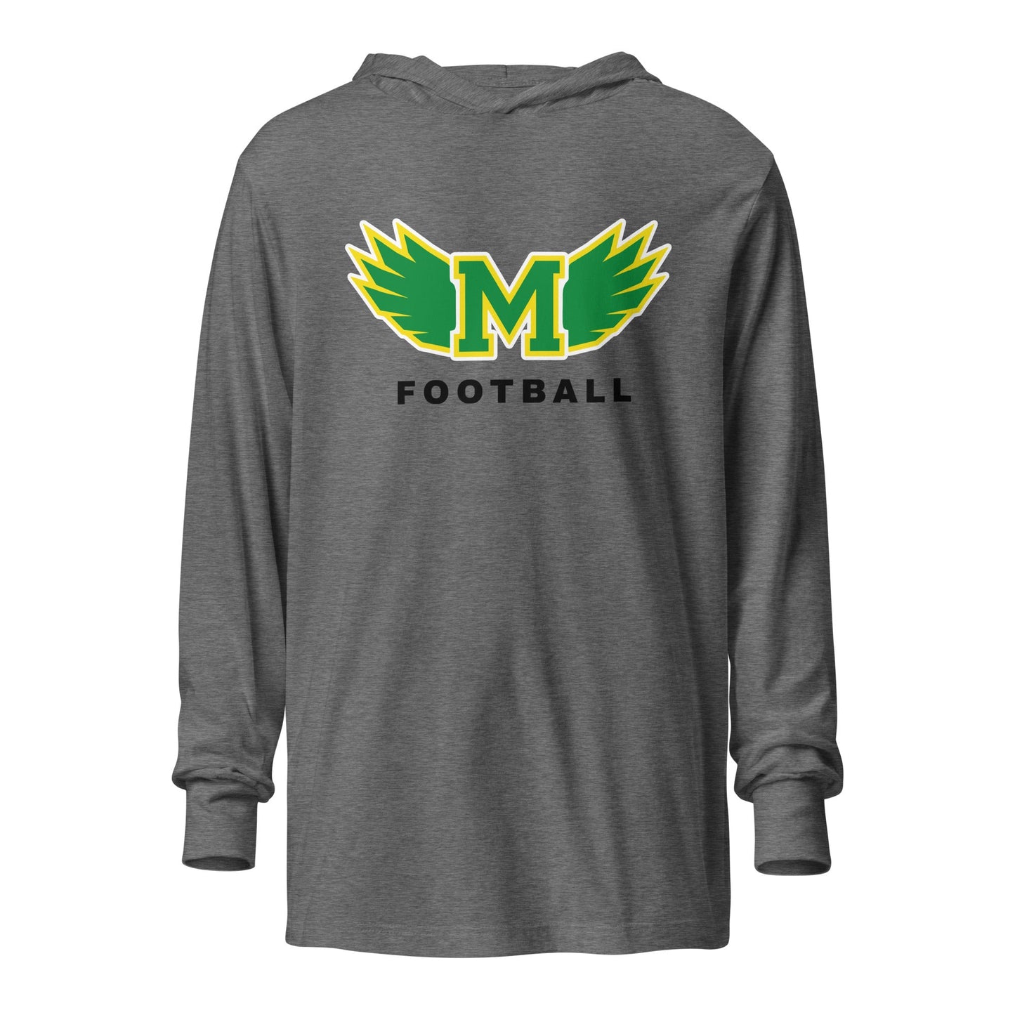 Performance | Hooded Long Sleeve T Shirt | Lake Minneola Hawks Football | Main Logo