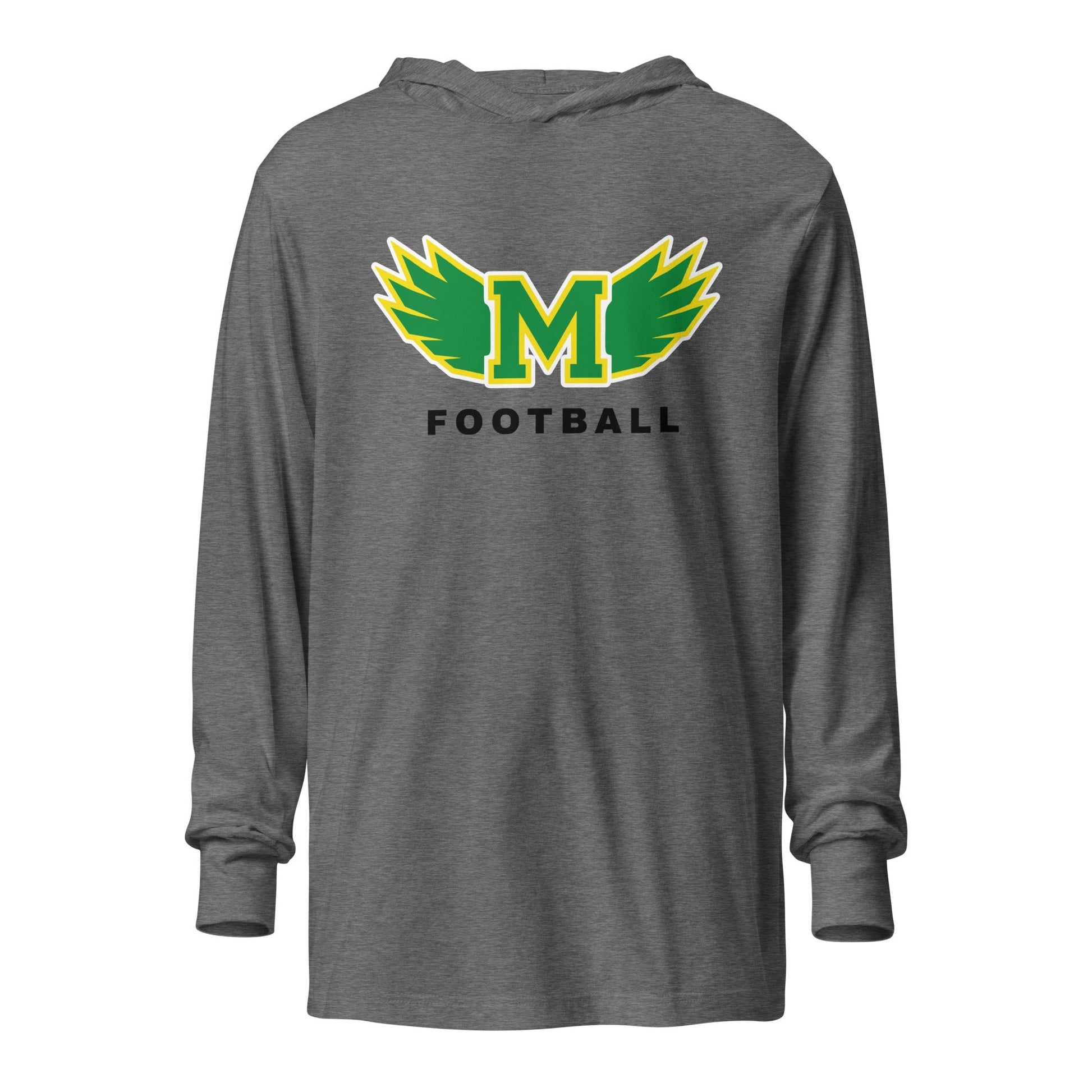 Performance | Hooded Long Sleeve T Shirt | Lake Minneola Hawks Football | Main Logo