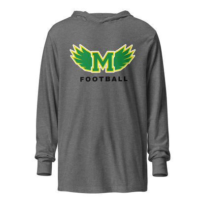 Performance | Hooded Long Sleeve T Shirt | Lake Minneola Hawks Football | Main Logo