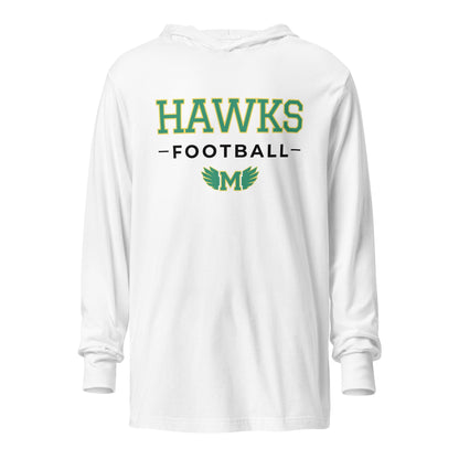 Performance | Hooded Long Sleeve T Shirt | Lake Minneola Hawks Football | Mark Logo