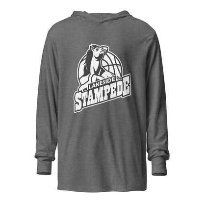 Performance | Hooded Long Sleeve T Shirt | Lakeside Stampede | Basketball Mascot Logo