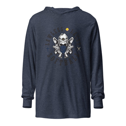 Performance | Hooded Long Sleeve T Shirt | Lawless Laces Softball | Bandana Mascot Logo