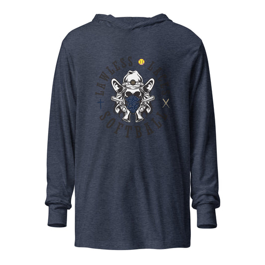Performance | Hooded Long Sleeve T Shirt | Lawless Laces Softball | Bandana Mascot Logo