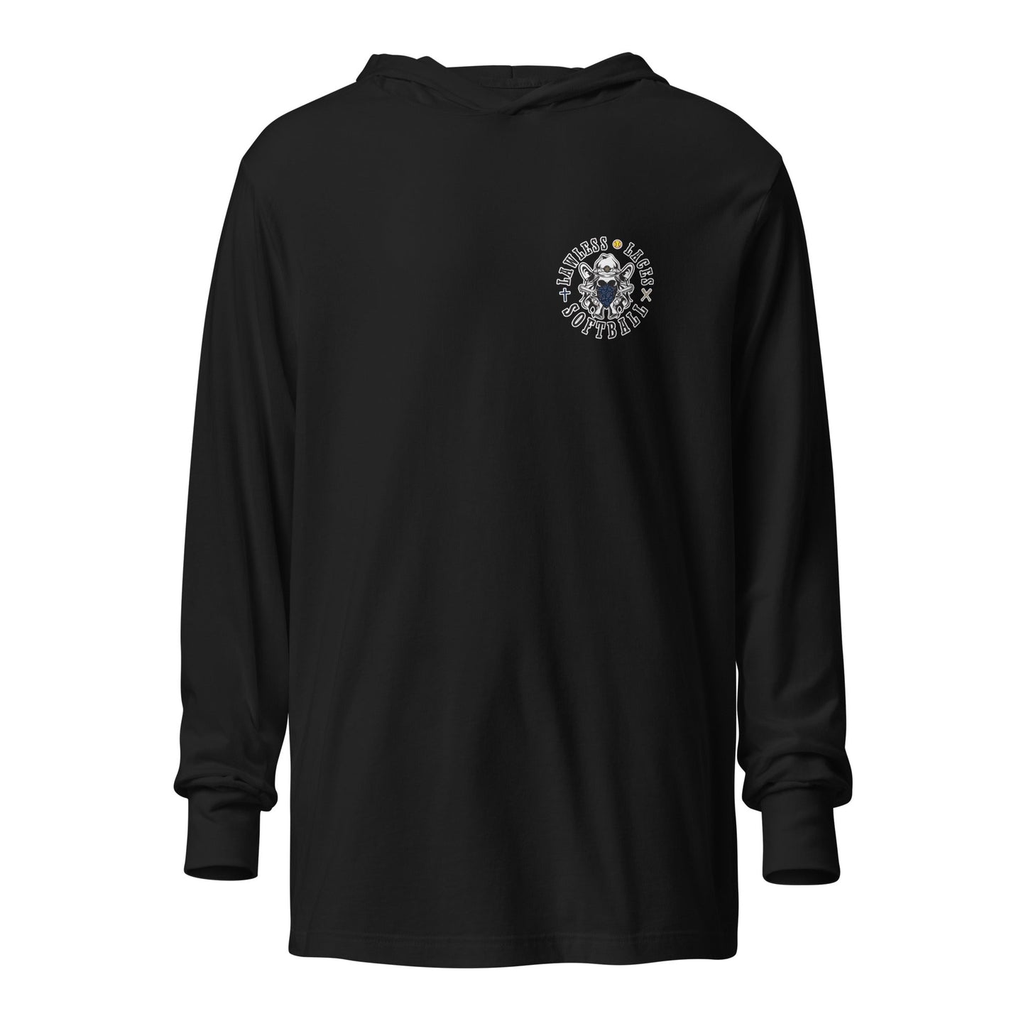 Performance | Hooded Long Sleeve T Shirt | Lawless Laces Softball | Outlined Pocket Logo