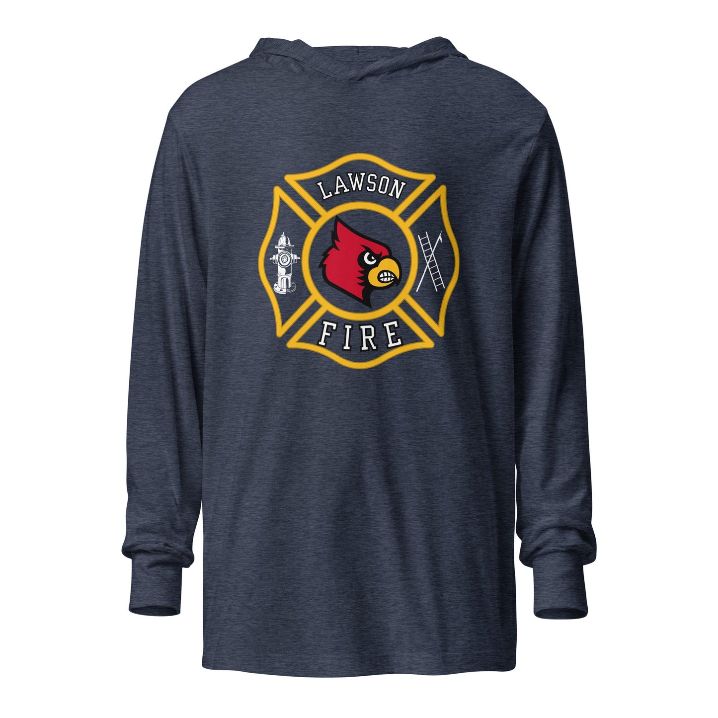 Performance | Hooded Long Sleeve T Shirt | Lawson Fire Department | Crest Logo