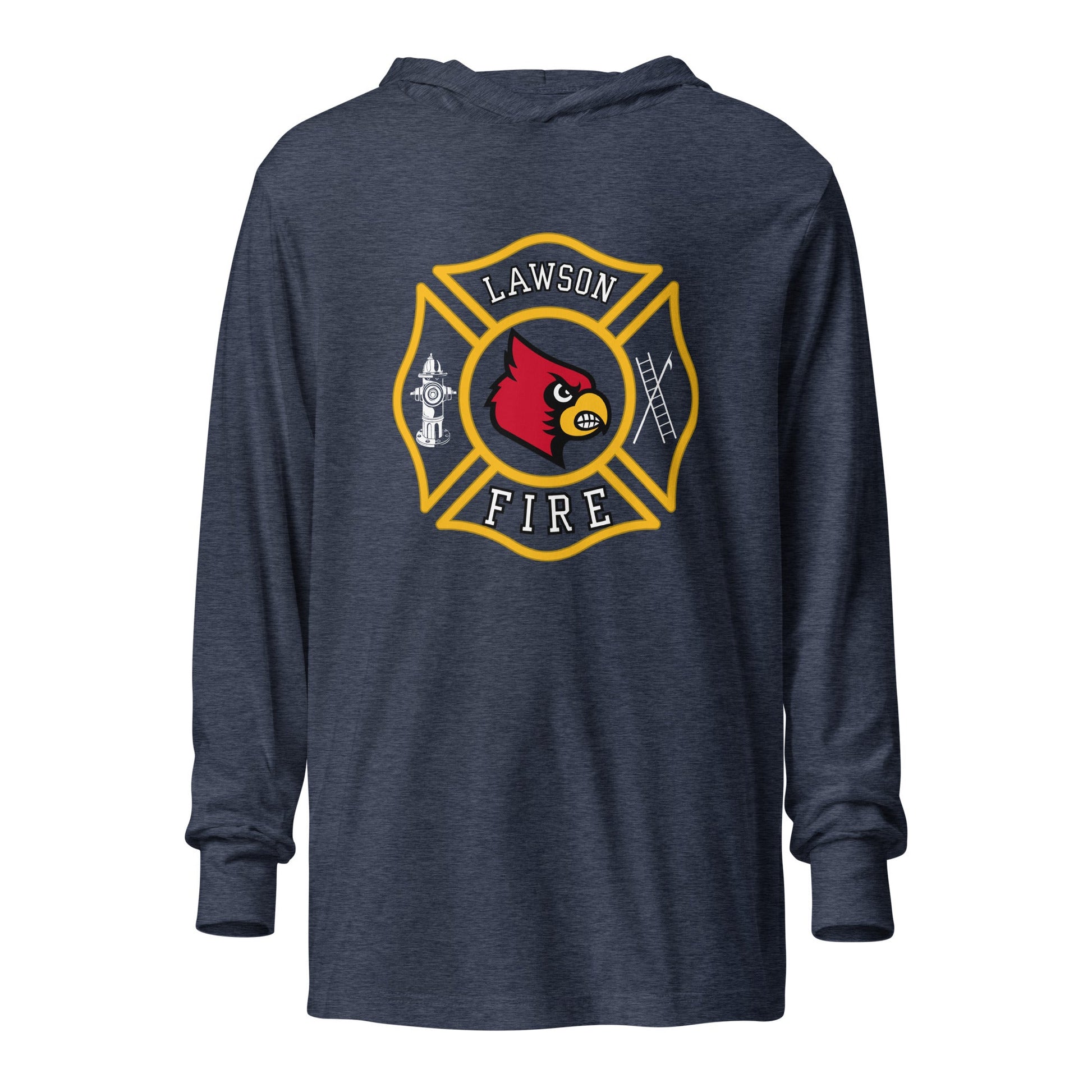 Performance | Hooded Long Sleeve T Shirt | Lawson Fire Department | Crest Logo