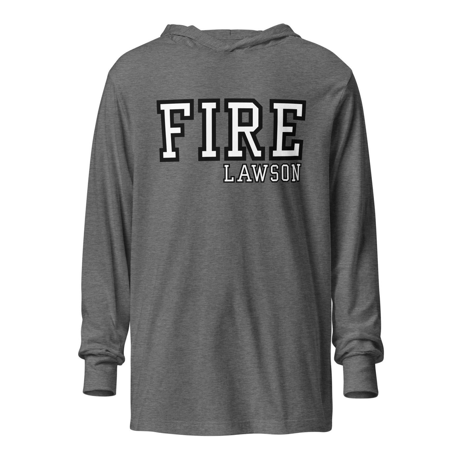 Performance | Hooded Long Sleeve T Shirt | Lawson Fire Department | Script Logo