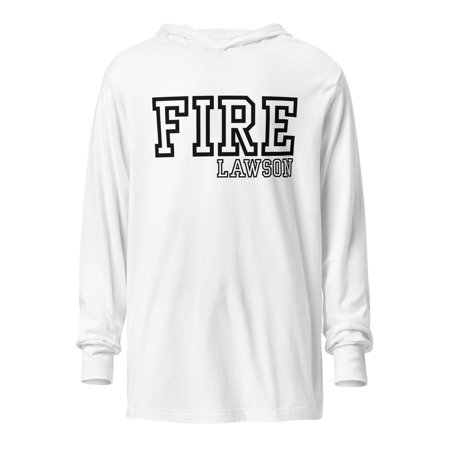 Performance | Hooded Long Sleeve T Shirt | Lawson Fire Department | Script Logo
