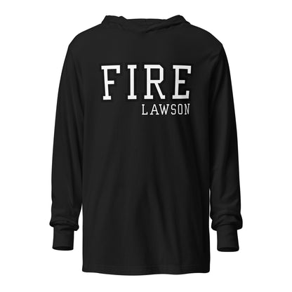 Performance | Hooded Long Sleeve T Shirt | Lawson Fire Department | Script Logo