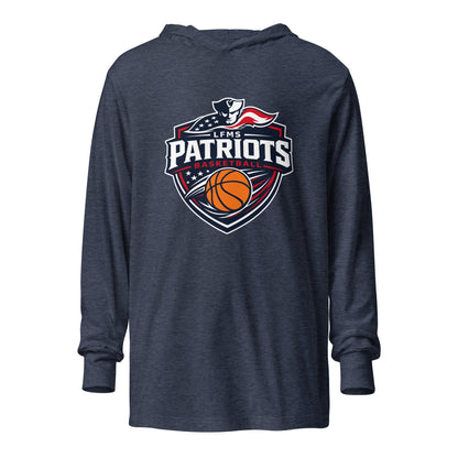 Performance | Hooded Long Sleeve T Shirt | LFMS Athletics | Patriots Basketball Logo
