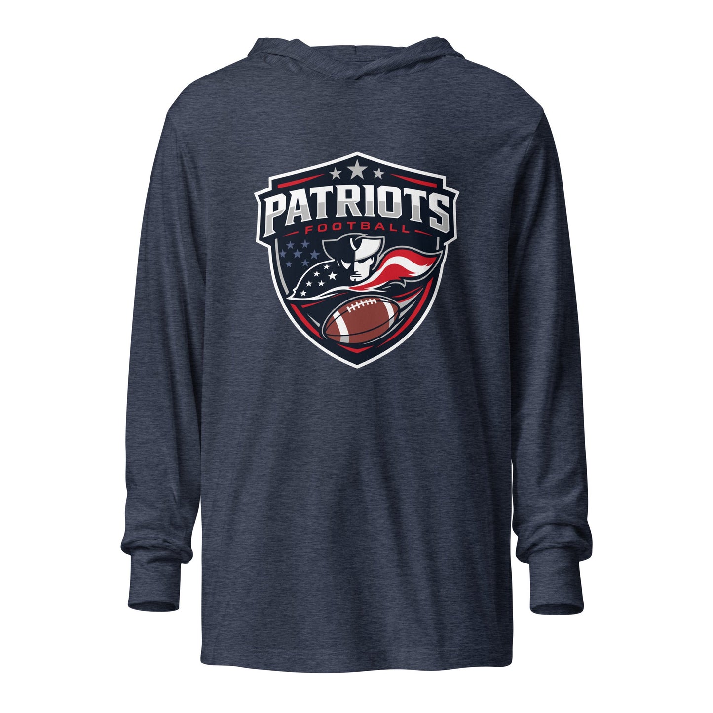 Performance | Hooded Long Sleeve T Shirt | LFMS Athletics | Patriots Football Logo