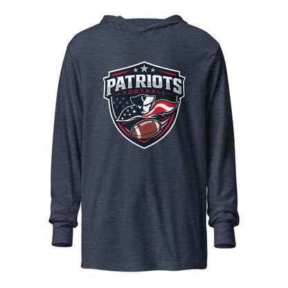 Performance | Hooded Long Sleeve T Shirt | LFMS Athletics | Patriots Football Logo
