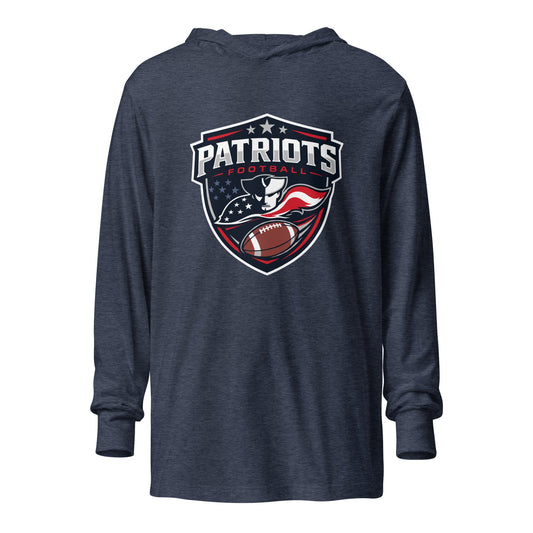 Performance | Hooded Long Sleeve T Shirt | LFMS Athletics | Patriots Football Logo