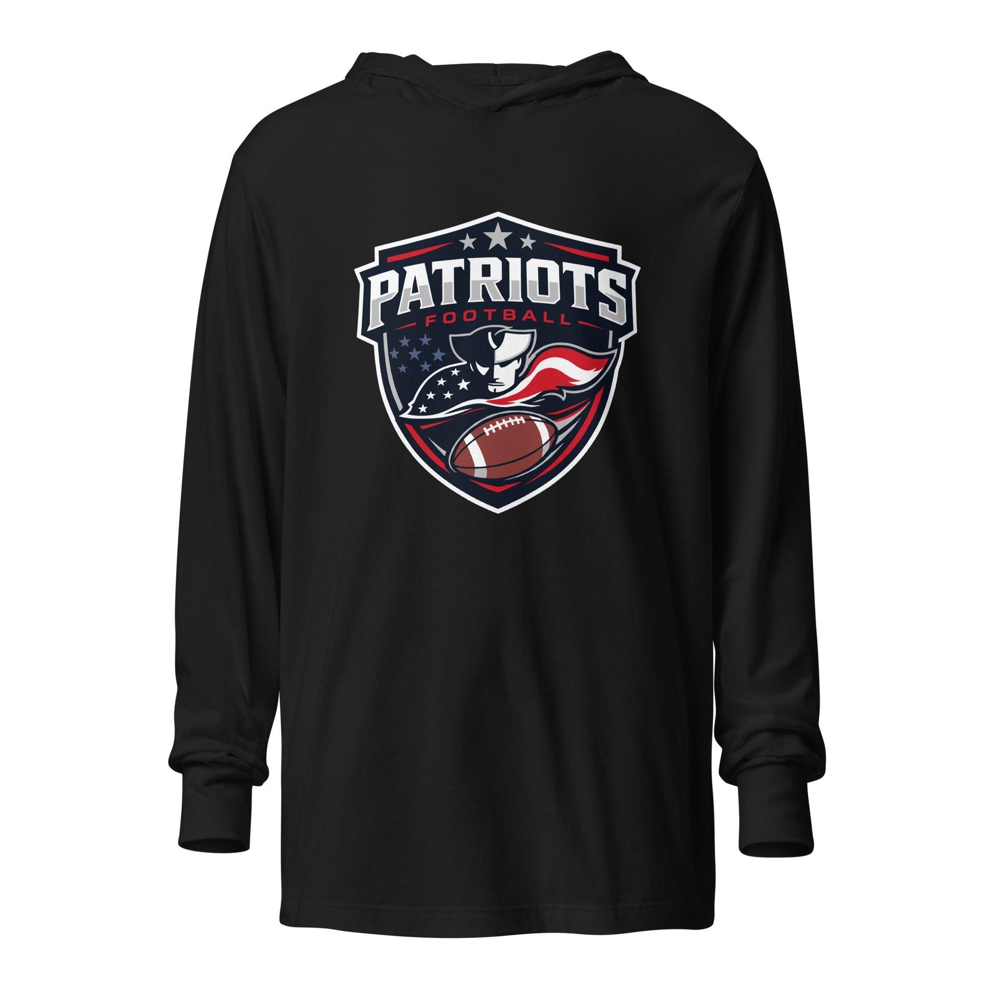 Performance | Hooded Long Sleeve T Shirt | LFMS Athletics | Patriots Football Logo