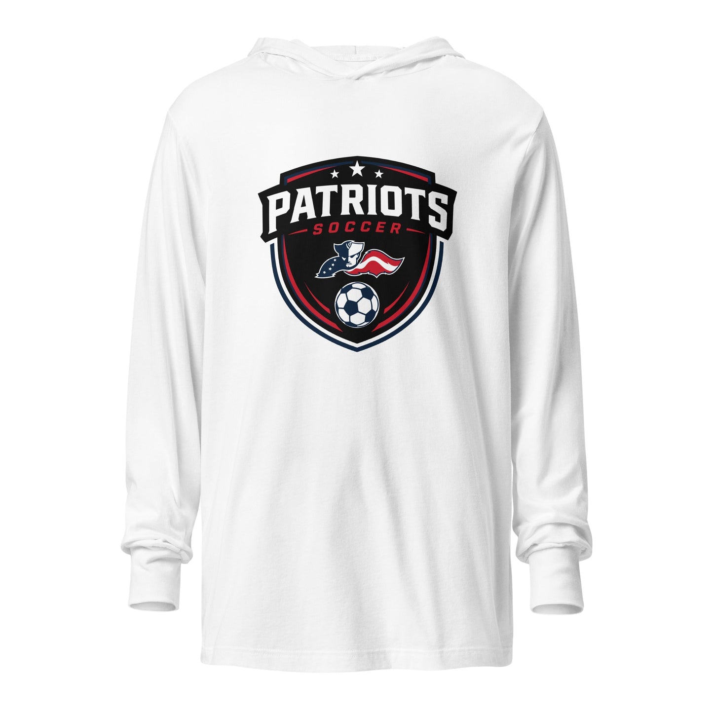 Performance | Hooded Long Sleeve T Shirt | LFMS Athletics | Patriots Soccer Logo