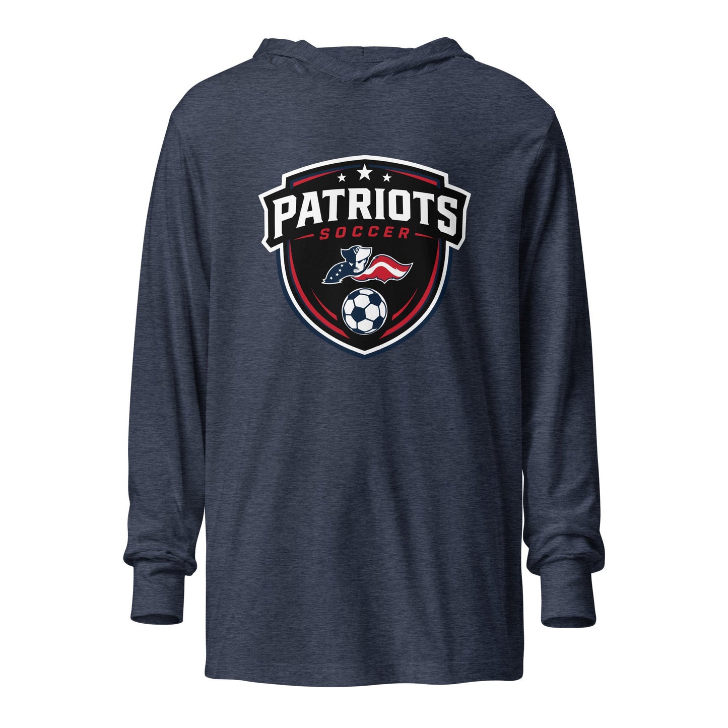 Performance | Hooded Long Sleeve T Shirt | LFMS Athletics | Patriots Soccer Logo