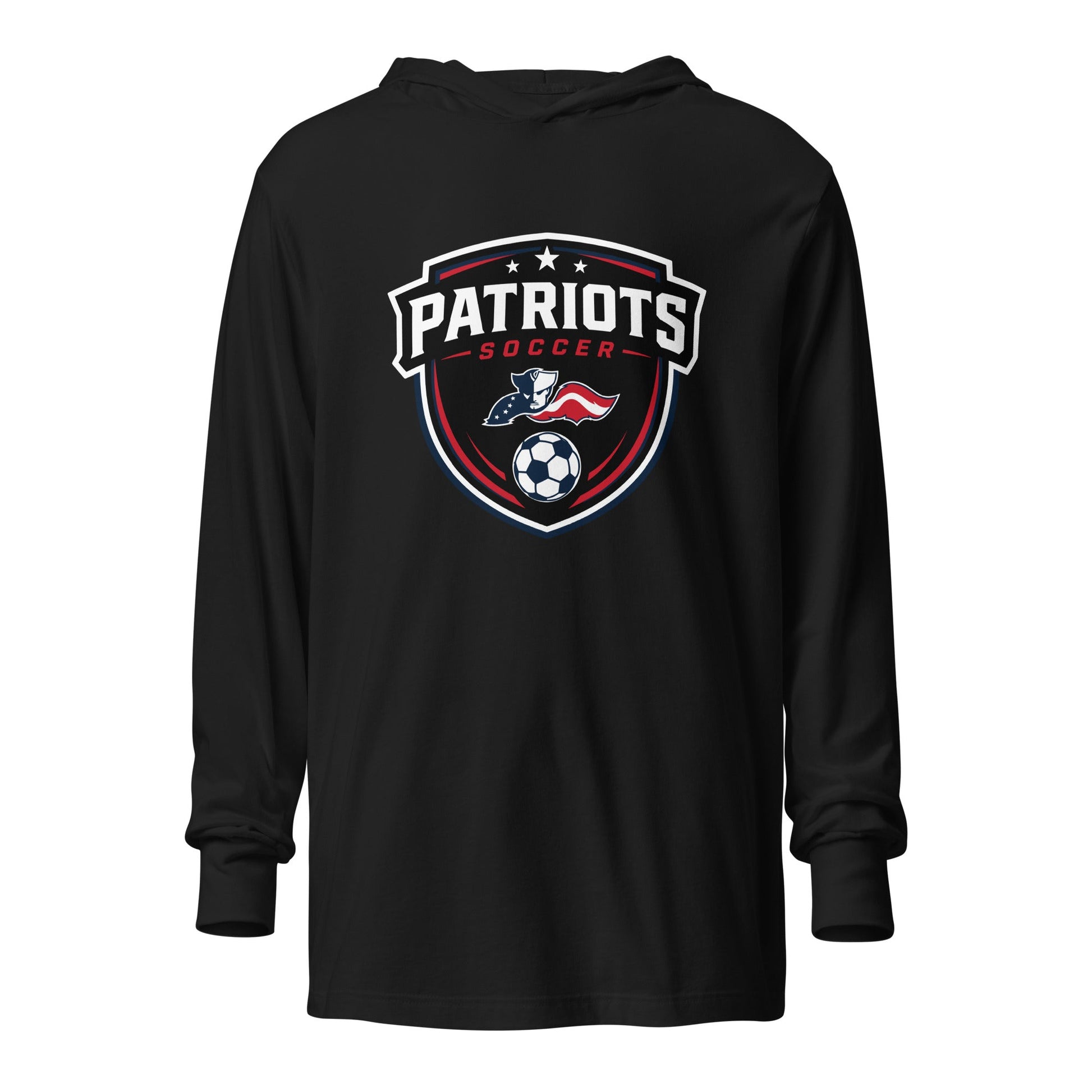 Performance | Hooded Long Sleeve T Shirt | LFMS Athletics | Patriots Soccer Logo