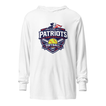 Performance | Hooded Long Sleeve T Shirt | LFMS Athletics | Patriots Softball Logo