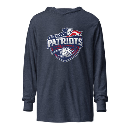 Performance | Hooded Long Sleeve T Shirt | LFMS Athletics | Patriots Volleyball Logo