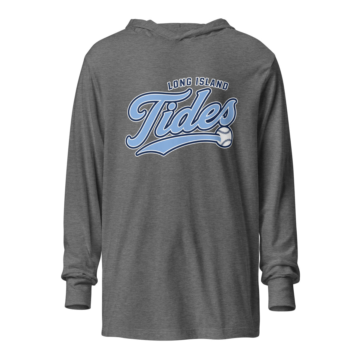 Performance | Hooded Long Sleeve T Shirt | Long Island Tides Baseball | Athletics Logo