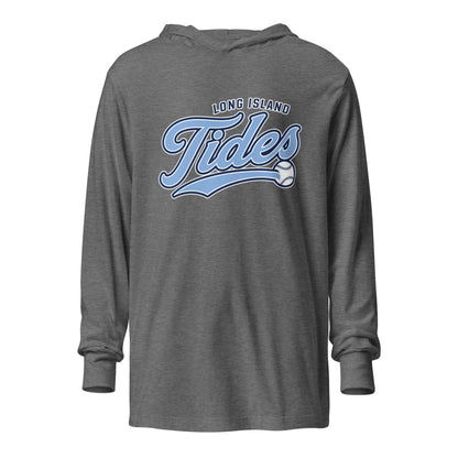 Performance | Hooded Long Sleeve T Shirt | Long Island Tides Baseball | Athletics Logo