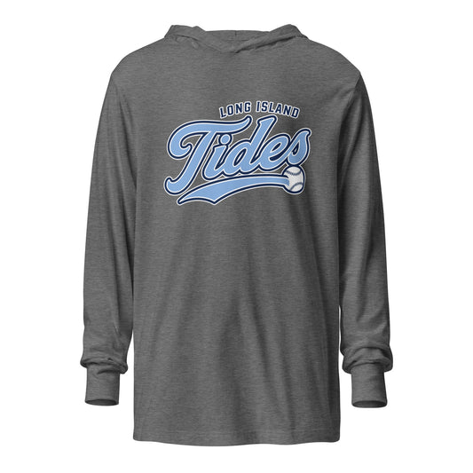 Performance | Hooded Long Sleeve T Shirt | Long Island Tides Baseball | Athletics Logo