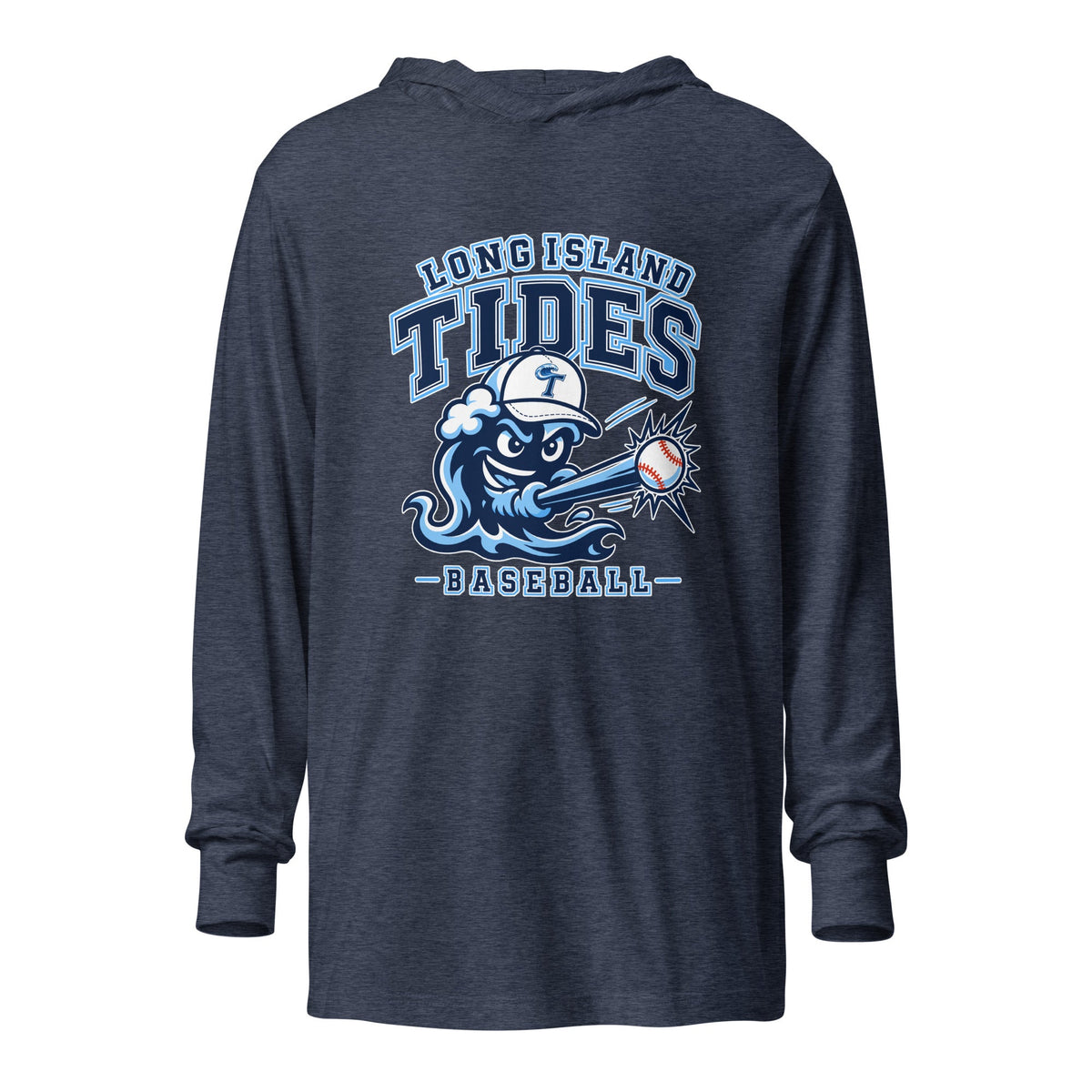 Performance | Hooded Long Sleeve T Shirt | Long Island Tides Baseball | Valor Logo