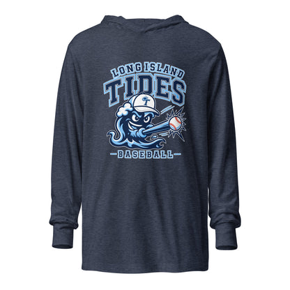 Performance | Hooded Long Sleeve T Shirt | Long Island Tides Baseball | Valor Logo