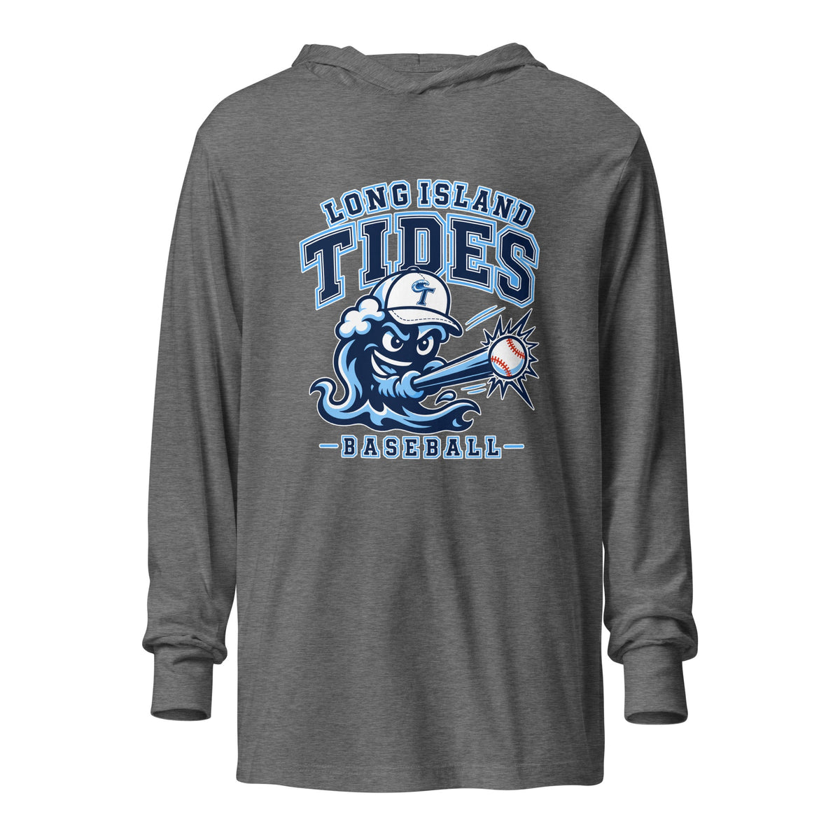 Performance | Hooded Long Sleeve T Shirt | Long Island Tides Baseball | Valor Logo