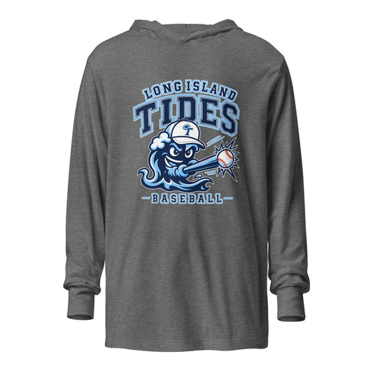 Performance | Hooded Long Sleeve T Shirt | Long Island Tides Baseball | Valor Logo