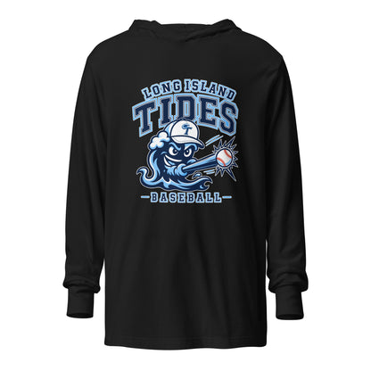 Performance | Hooded Long Sleeve T Shirt | Long Island Tides Baseball | Valor Logo